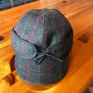 Stormy Kromer wool hat cap grey red green plaid. Size 7 1/8